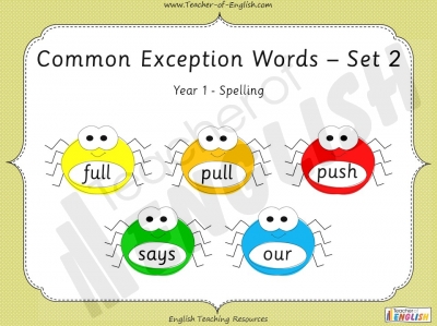 Common Exception Words - Set 2 - Year 1